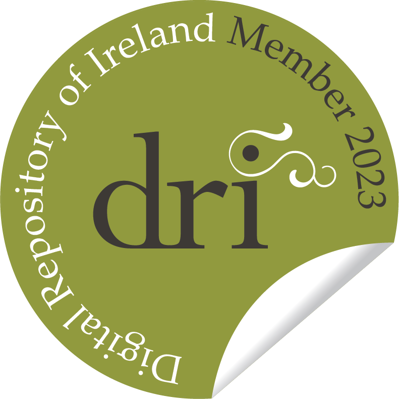 Badge with a green background and the text Digital Repository of Ireland Member 2023